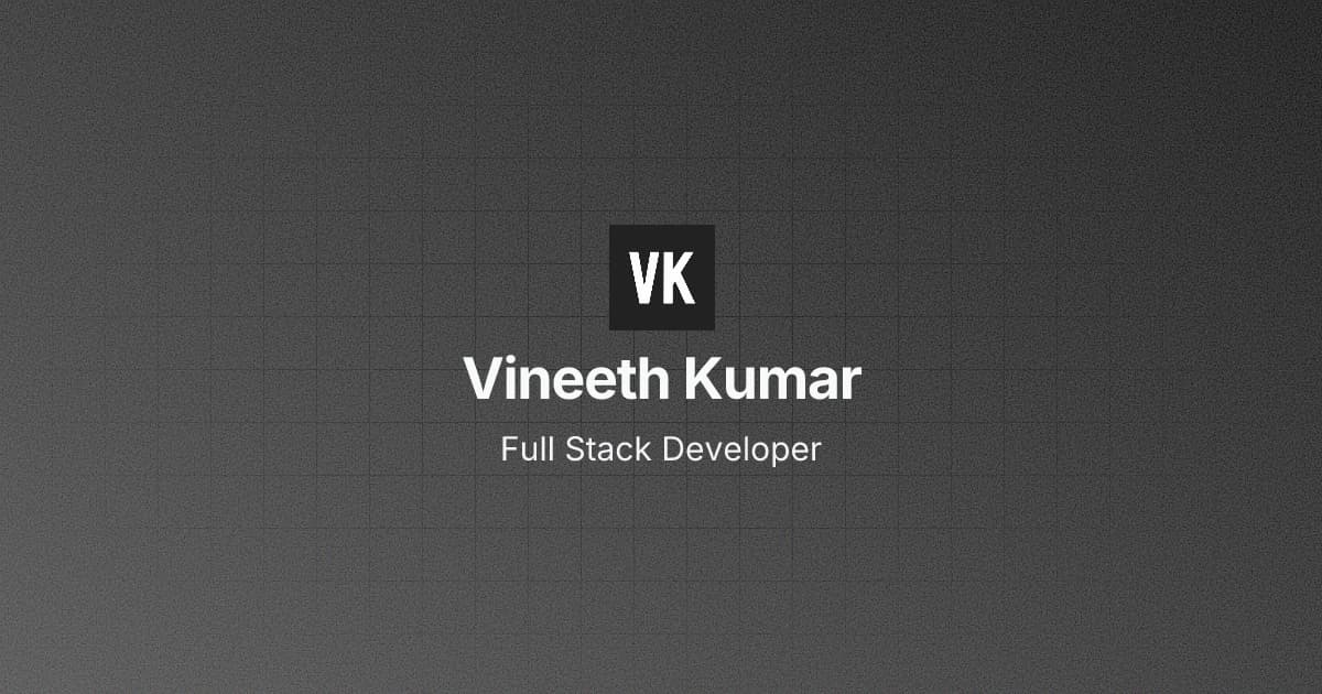 Vineeth Kumar | Full Stack Developer